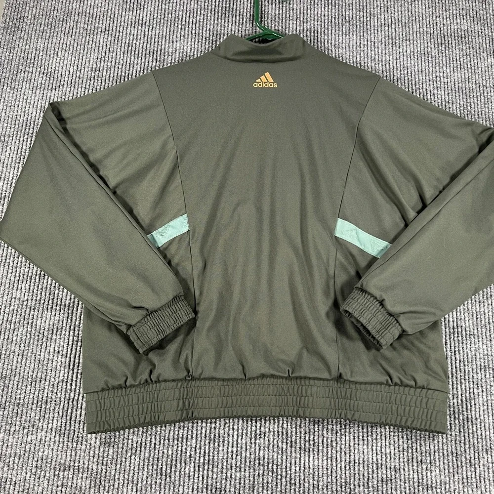 Adidas‎ Jacket Womens Large Green Long Sleeve Full Zip Mock Neck Active Outdoor